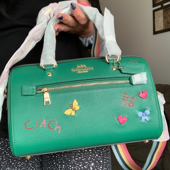 SOLD⛔️Authentic COACH Leather patches zip top satchel/Crosby - Picture 2 of 16